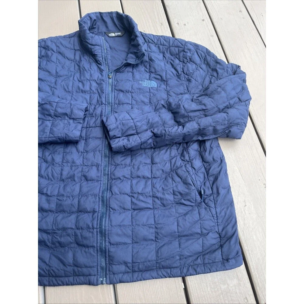 THE NORTH FACE Men's Thermoball Eco Jacket Quilted Puffer Full Zip Blue Large